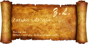 Zatyko Lídia névjegykártya